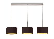 DK0557  Baymont 30cm Shade 3 Light Pendant Polished Chrome, Midnight Black/Green Olive